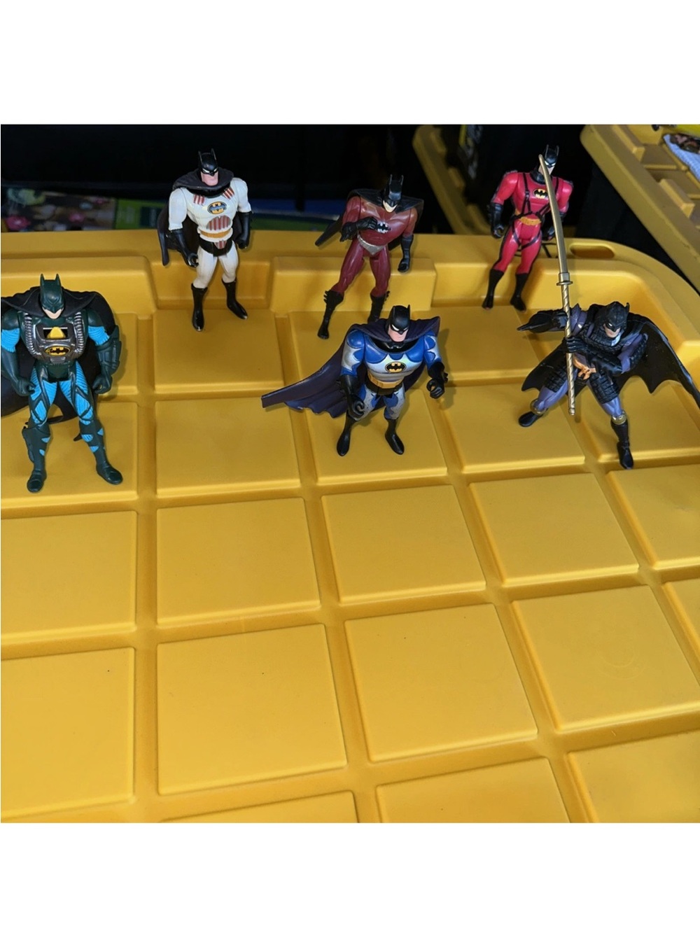 Six vintage various Batman action figures